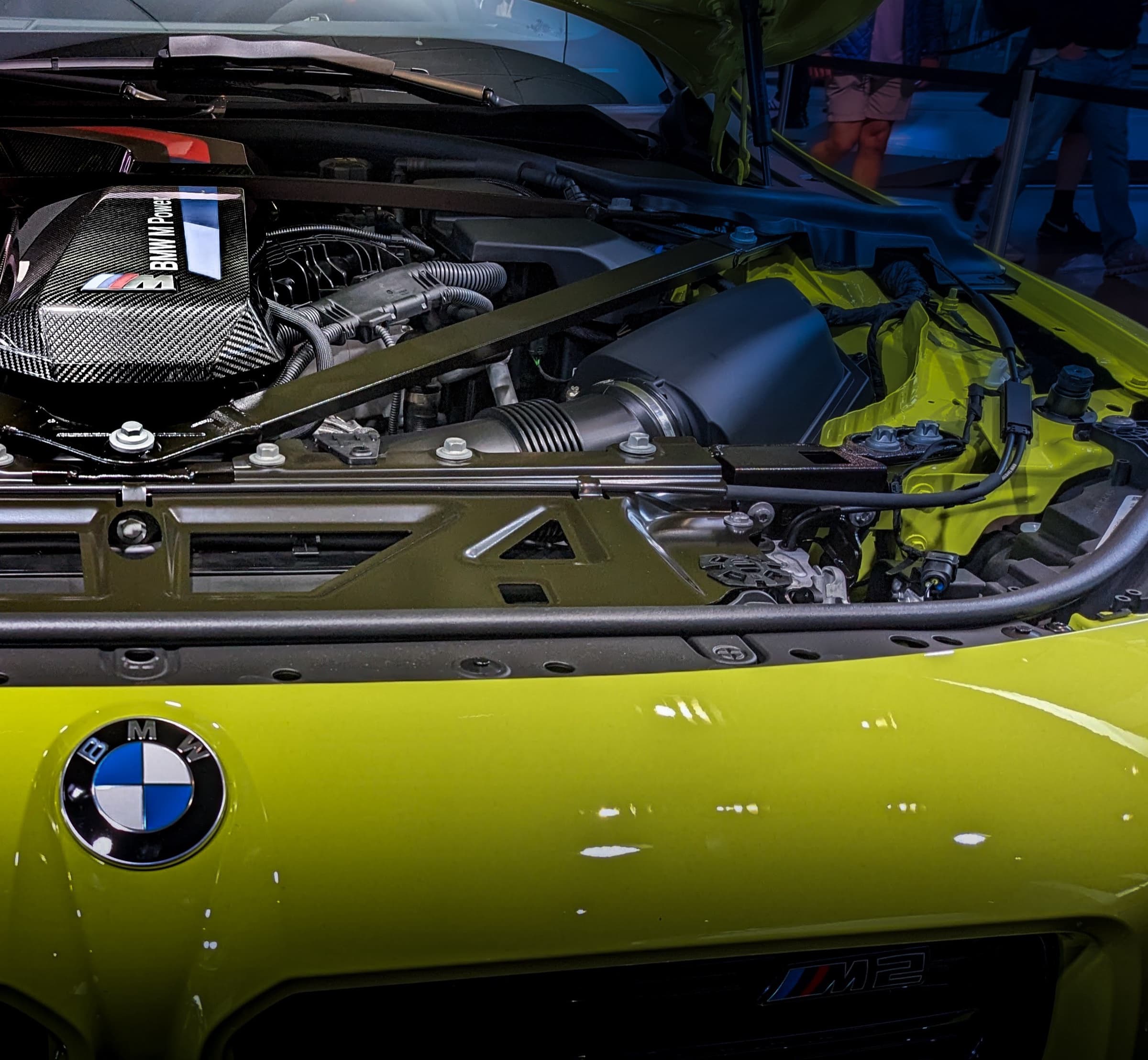 BMW M2 — engine bay, M Performance carbon
